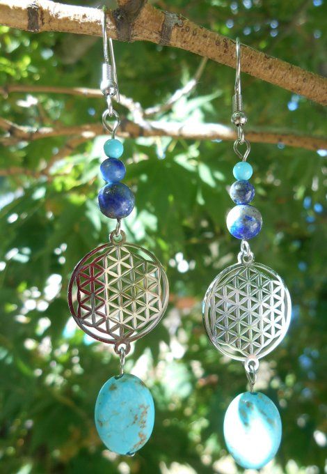 boucle-oreille-acier-inoxydable-turquoise-lapis-lazuli-fleur-de-vie-2