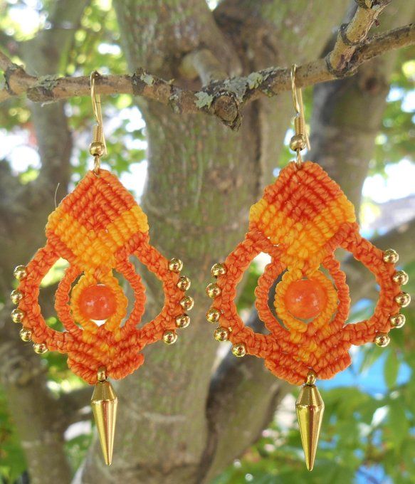 boucle_oreille_macrame_orange_jaune_jade_orange_2