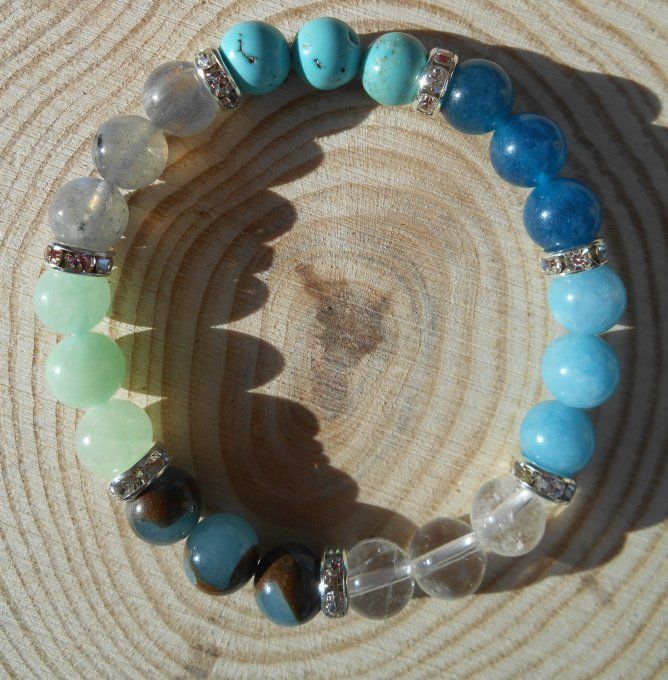 Bracelet multi-pierres aux couleurs de la mer (Réf. BR 0324087)