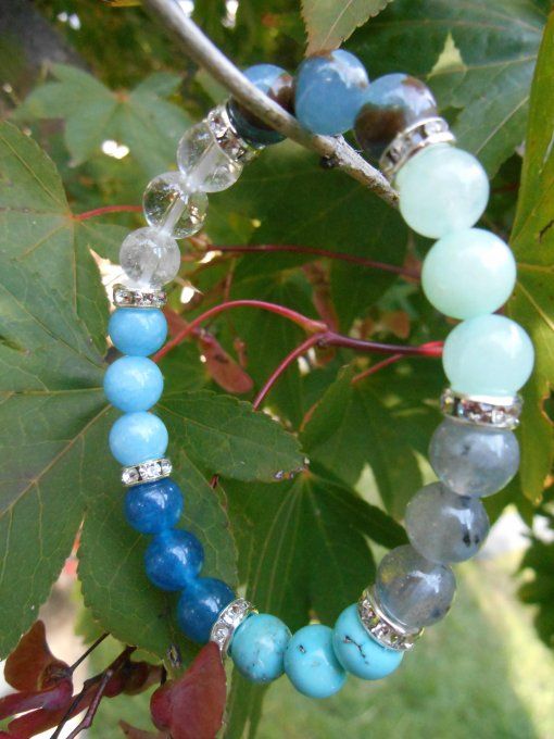 Bracelet multi-pierres aux couleurs de la mer (Réf. BR 0324087)