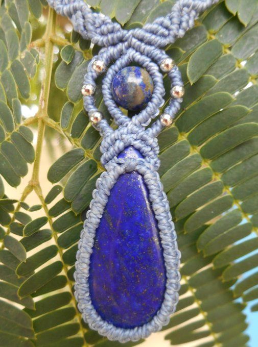 Collier bleu avec lapis-lazuli et acier inoxydable (Réf. CO 4325039)