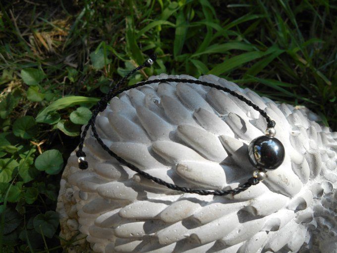 Bracelet noir avec hématite et argent 925 (réf. BR 1324029 )