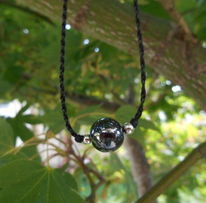 Bracelet noir avec hématite et argent 925 (réf. BR 1324029 )