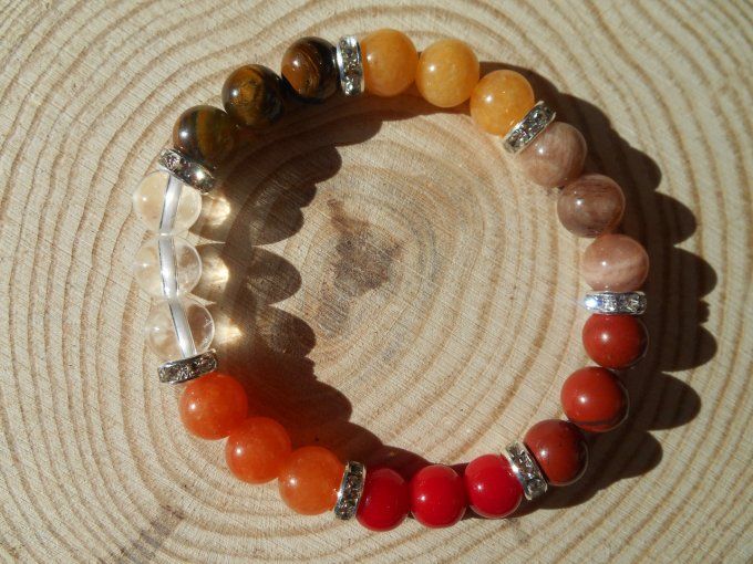 Bracelets aux couleurs terre et strass cuivre (réf. BR 0224025)