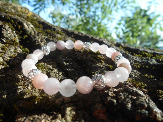 Bracelet avec opale rose et perles de cuivre (réf. BR 0424093)