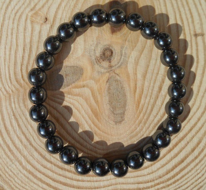 Bracelet élastiqué avec hématites (Réf. BR 3524180)