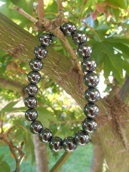 Bracelet élastiqué avec hématites (Réf. BR 3624183)